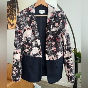 Club Monaco Floral Blazer - Black and Pink